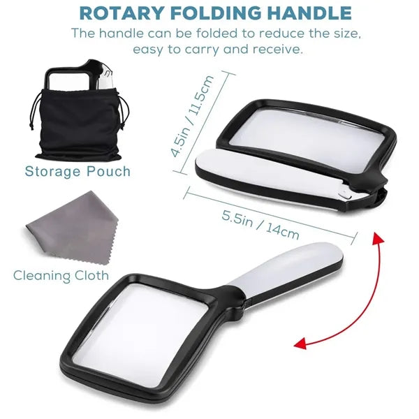 Folding Handheld Magnifying Glass with Light