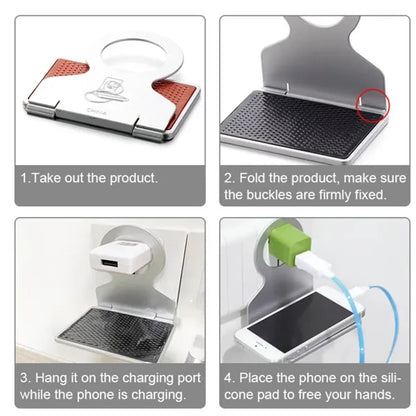 Foldable Phone Charging Holder with Anti-Slip Silicone Pad