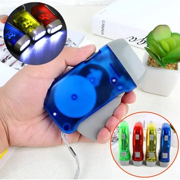 Hand Crank LED Flashlight with Dynamo Power