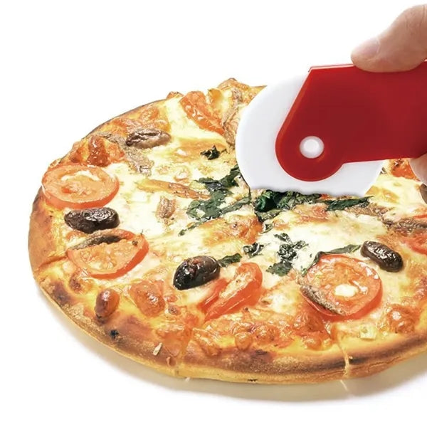 Plastic Mini Pizza Cutter W/ Circular Blade and Grip Handle