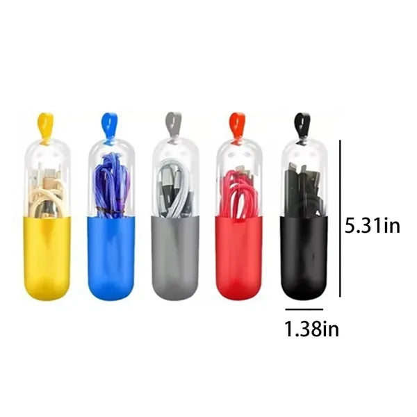 3-in-1 Charging Cable with Case USB to Type-C