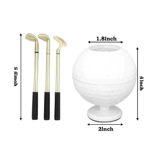 Golf Holder with Ballpoint Pens Club Office Decor Set