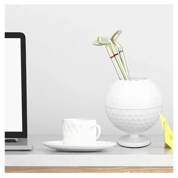 Golf Holder with Ballpoint Pens Club Office Decor Set