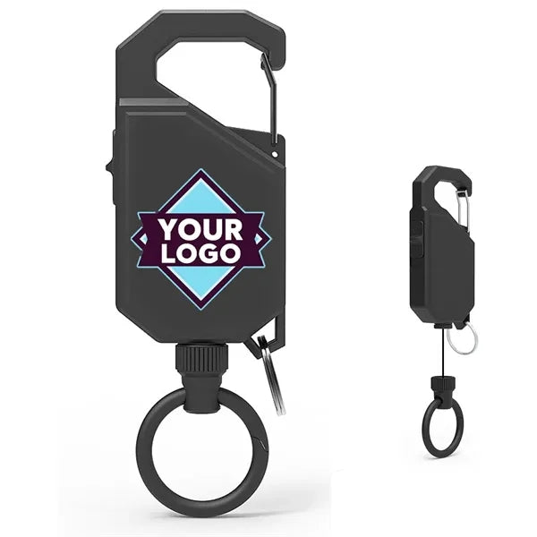 Heavy Duty Retractable Keychain with Carabiner