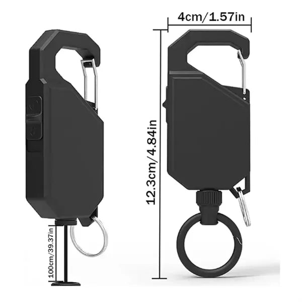 Heavy Duty Retractable Keychain with Carabiner