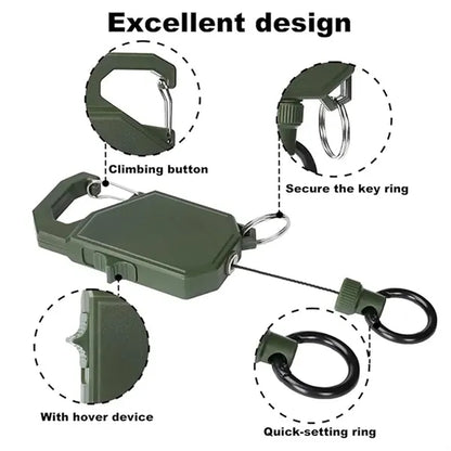 Heavy Duty Retractable Keychain with Carabiner
