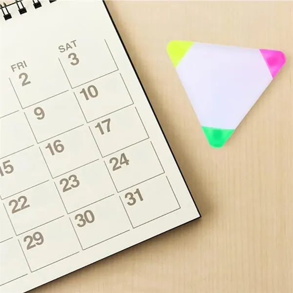 Triangle Shaped 3-in-1 Highlighter Marker with Custom Logo
