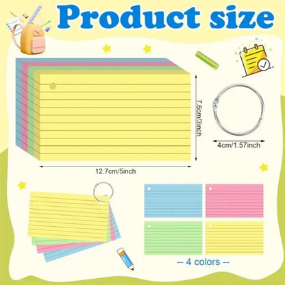 Colored Index Cards with Ring