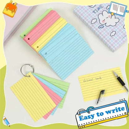 Colored Index Cards with Ring