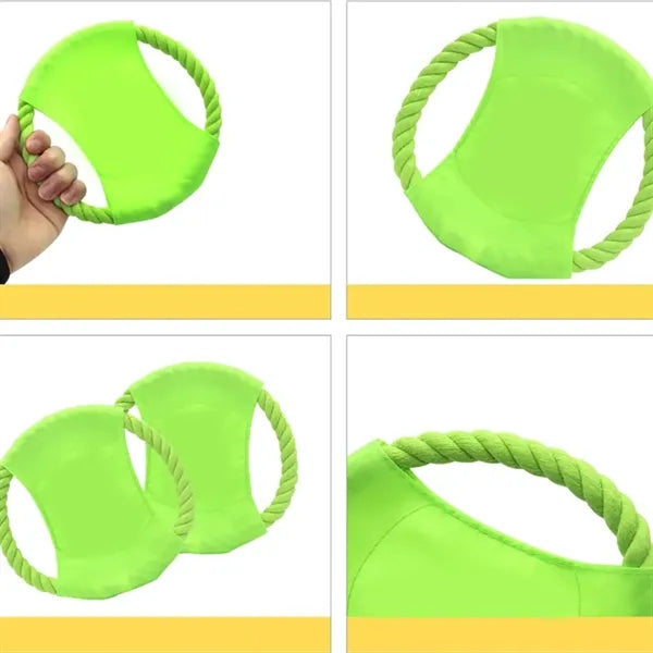 Rope Ring Dog Frisbee Toy with Durable Fabric