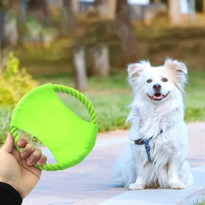 Rope Ring Dog Frisbee Toy with Durable Fabric