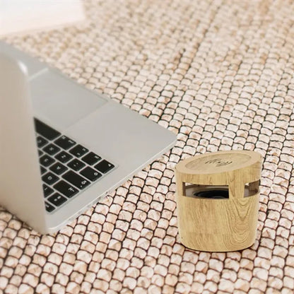 2 in 1 Wood Grain Wireless Charger with Bluetooth Speaker