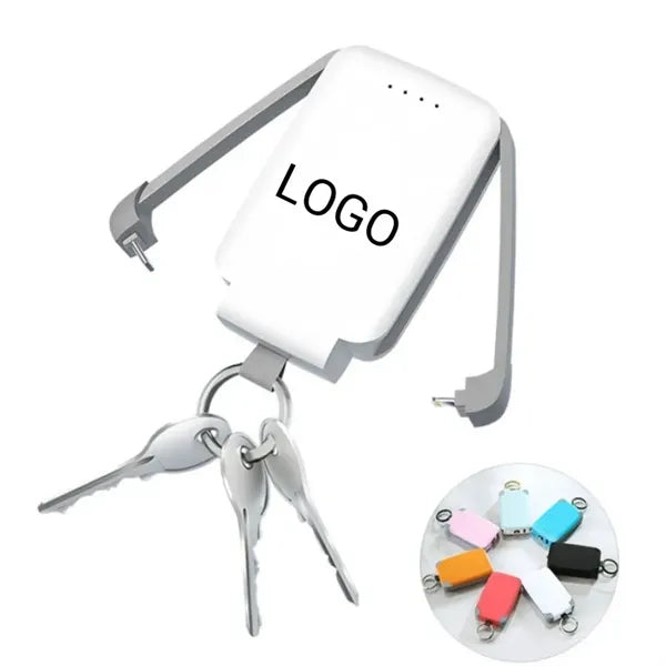 3-in-1 4000mAh Portable Charger with Keychain And LED Torch