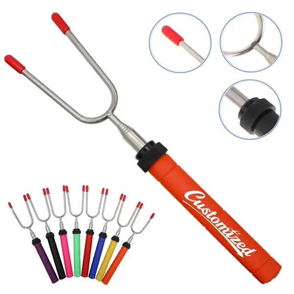 Telescopic Roasting Fork with Rubber Grip Handle