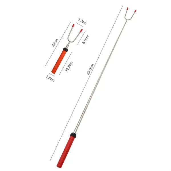 Telescopic Roasting Fork with Rubber Grip Handle