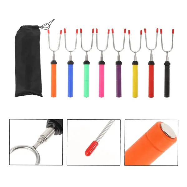 Telescopic Roasting Fork with Rubber Grip Handle