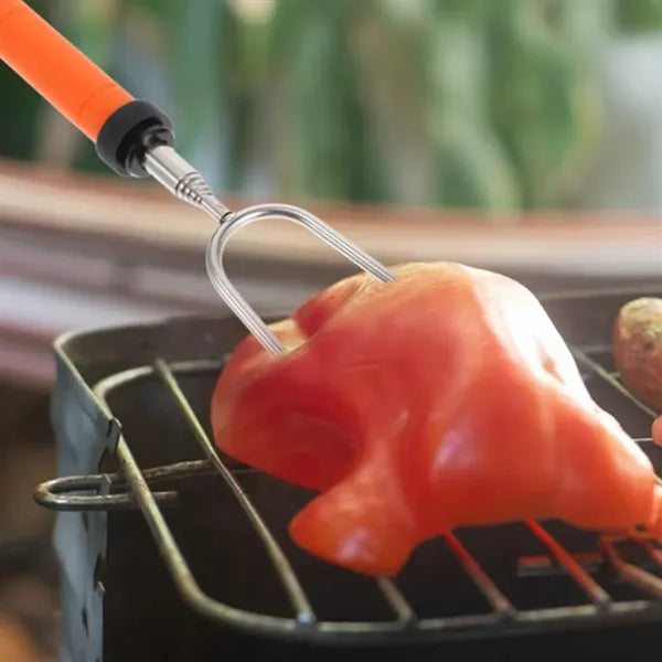Telescopic Roasting Fork with Rubber Grip Handle