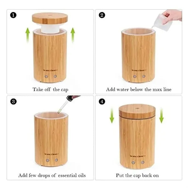 2 in 1 Bamboo Aroma Diffuser Humidifier and Air Purifier