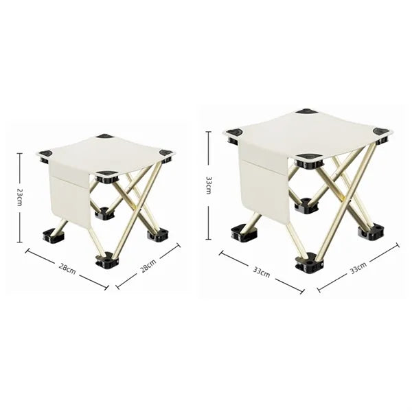 Foldable Outdoor Camping Chair with Storage Pouch & Side Poc