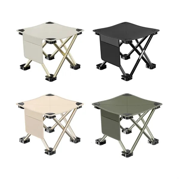 Foldable Outdoor Camping Chair with Storage Pouch & Side Poc