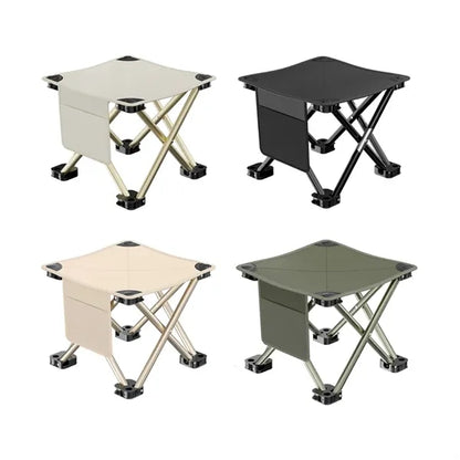 Foldable Outdoor Camping Chair with Storage Pouch & Side Poc