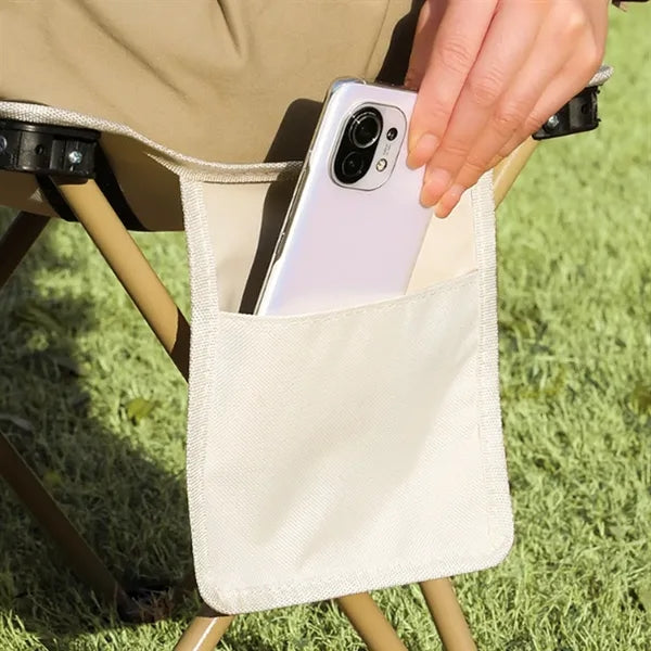 Foldable Outdoor Camping Chair with Storage Pouch & Side Poc