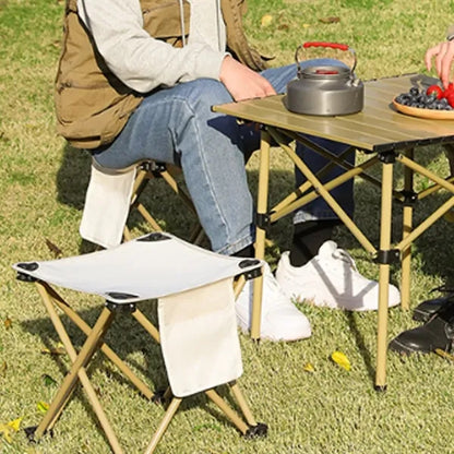 Foldable Outdoor Camping Chair with Storage Pouch & Side Poc