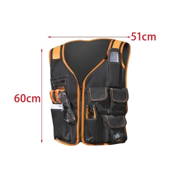 Multi-Pocket Safety Work Vest Tool Storage Gear