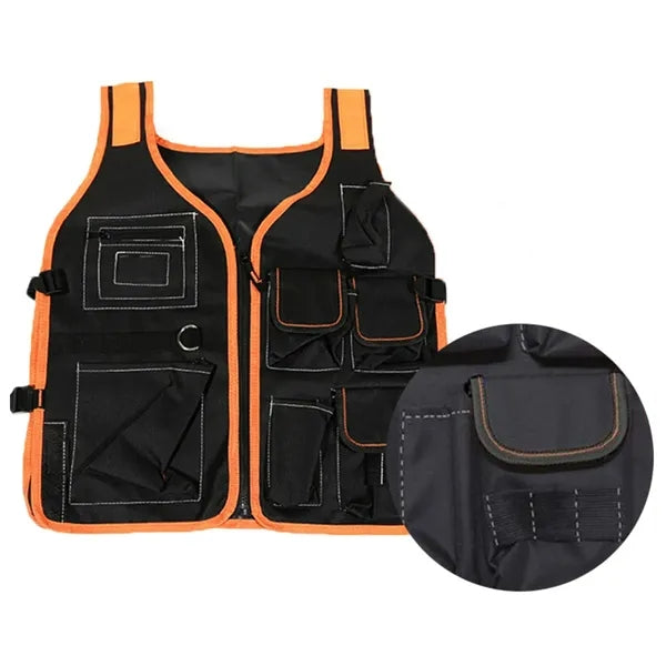 Multi-Pocket Safety Work Vest Tool Storage Gear