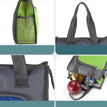 Portable Insulated Lunch Cooler Bag with Front & Mesh Pocket