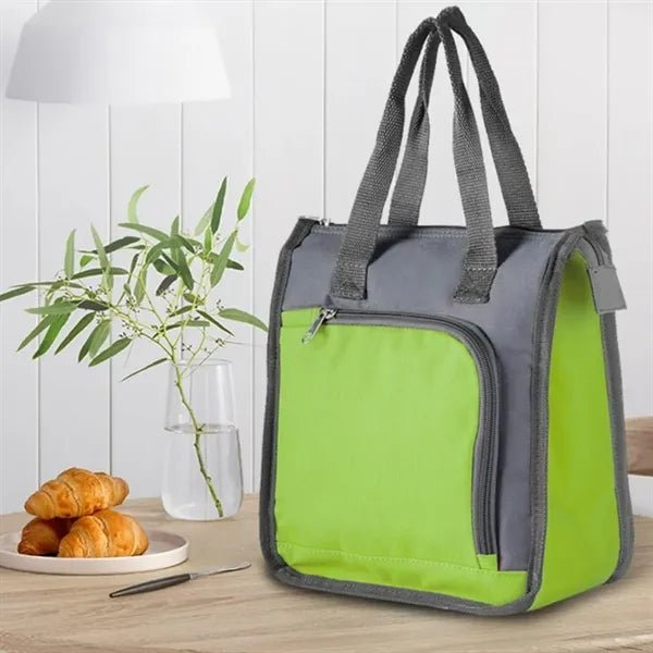 Portable Insulated Lunch Cooler Bag with Front & Mesh Pocket