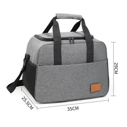 Insulated Picnic Lunch Cooler Tote Bag with Shoulder Strap
