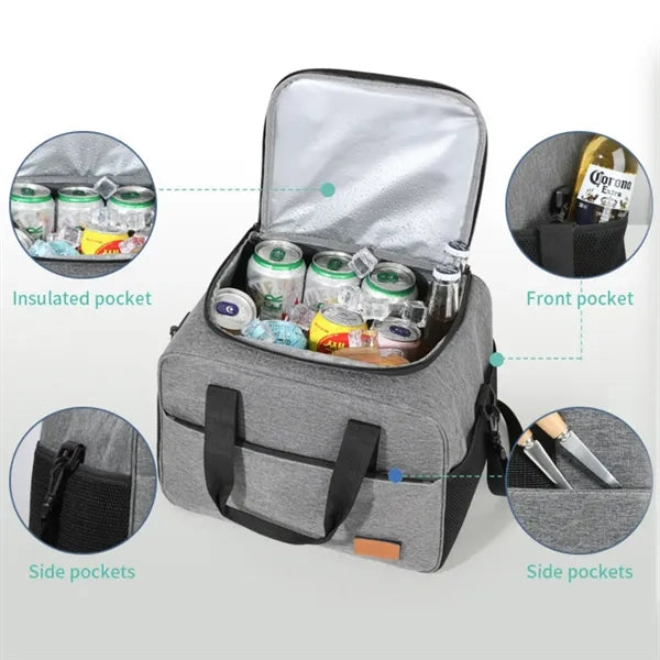 Insulated Picnic Lunch Cooler Tote Bag with Shoulder Strap