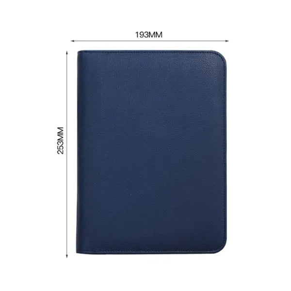 A5 Zippered PU Leather Business Notebook Organizer