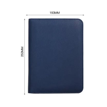 A5 Zippered PU Leather Business Notebook Organizer
