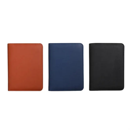 A5 Zippered PU Leather Business Notebook Organizer