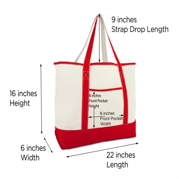 Customizable Canvas Boat Tote Bag with Logo Imprint
