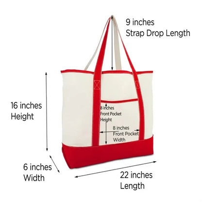 Customizable Canvas Boat Tote Bag with Logo Imprint