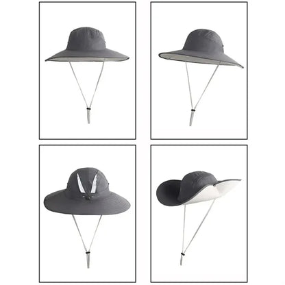 Solar Powered Cooling Boonie Hat with Fan and Wide Brim