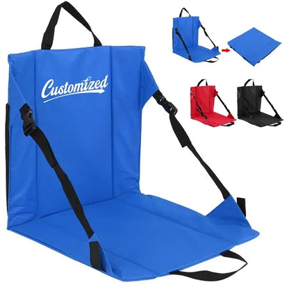 Folding Outdoor Stadium Seat Pad with Adjustable Strap