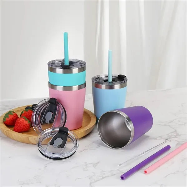 8oz Insulated Tumbler with Straw