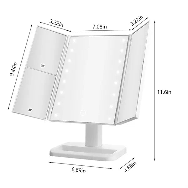 Light Fold Led Cosmetic Mirror