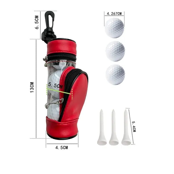Compact Golf Ball Holder Pouch Sets