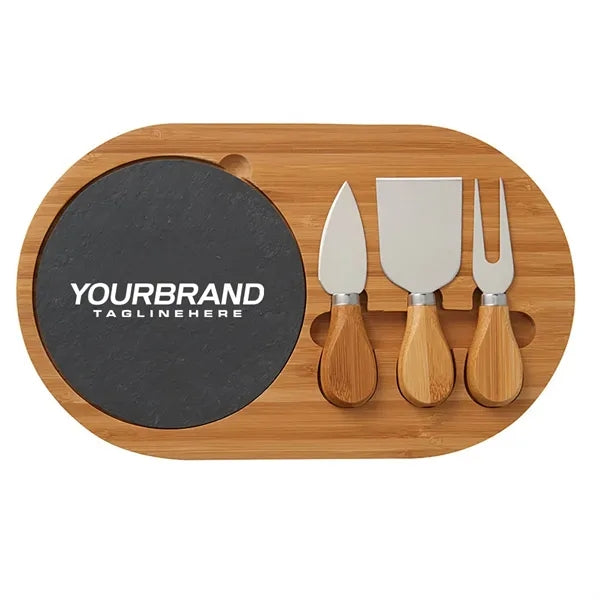 Bamboo Cheese Board with Slate Plate