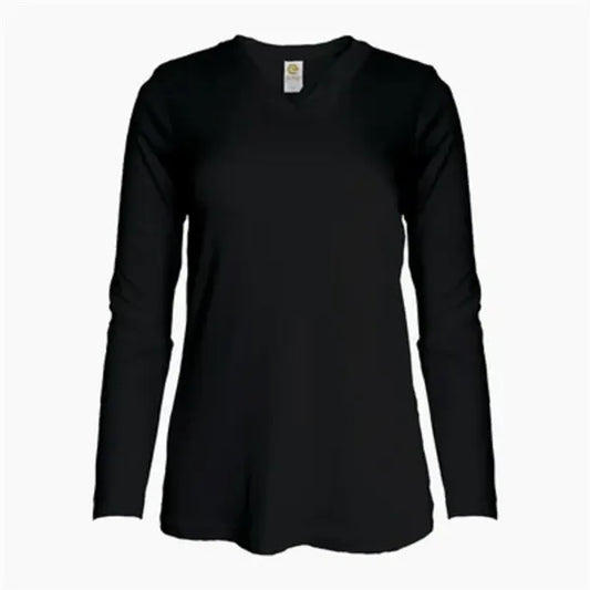 Women's Long Sleeve Jersey V-Neck Tee