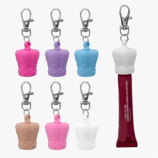 Silicone Lip Gloss Keychain Holder