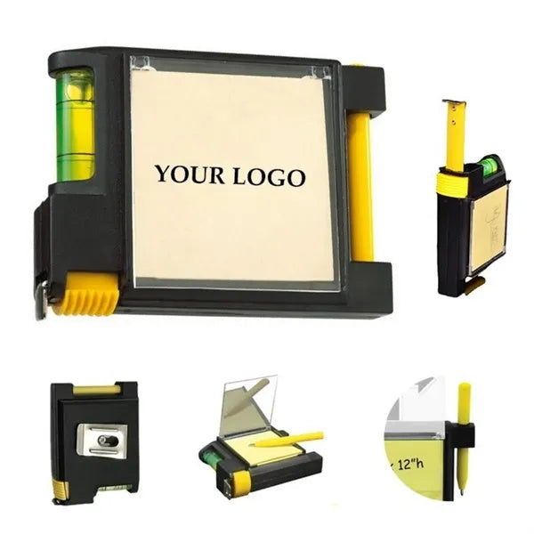 Steel Tape Measure with Spirit Level Note Memo Pad And Pen