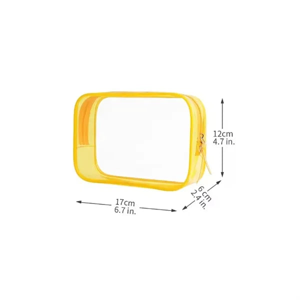 Clear PVC Travel Cosmetic Bag with Zipper and Custom Logo