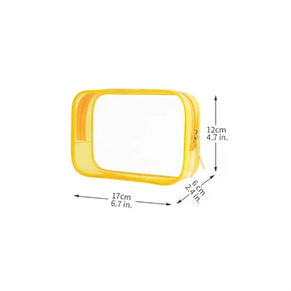Clear PVC Travel Cosmetic Bag with Zipper and Custom Logo