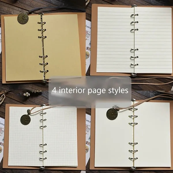 Vintage PU leather planner diary journal notebook gift set